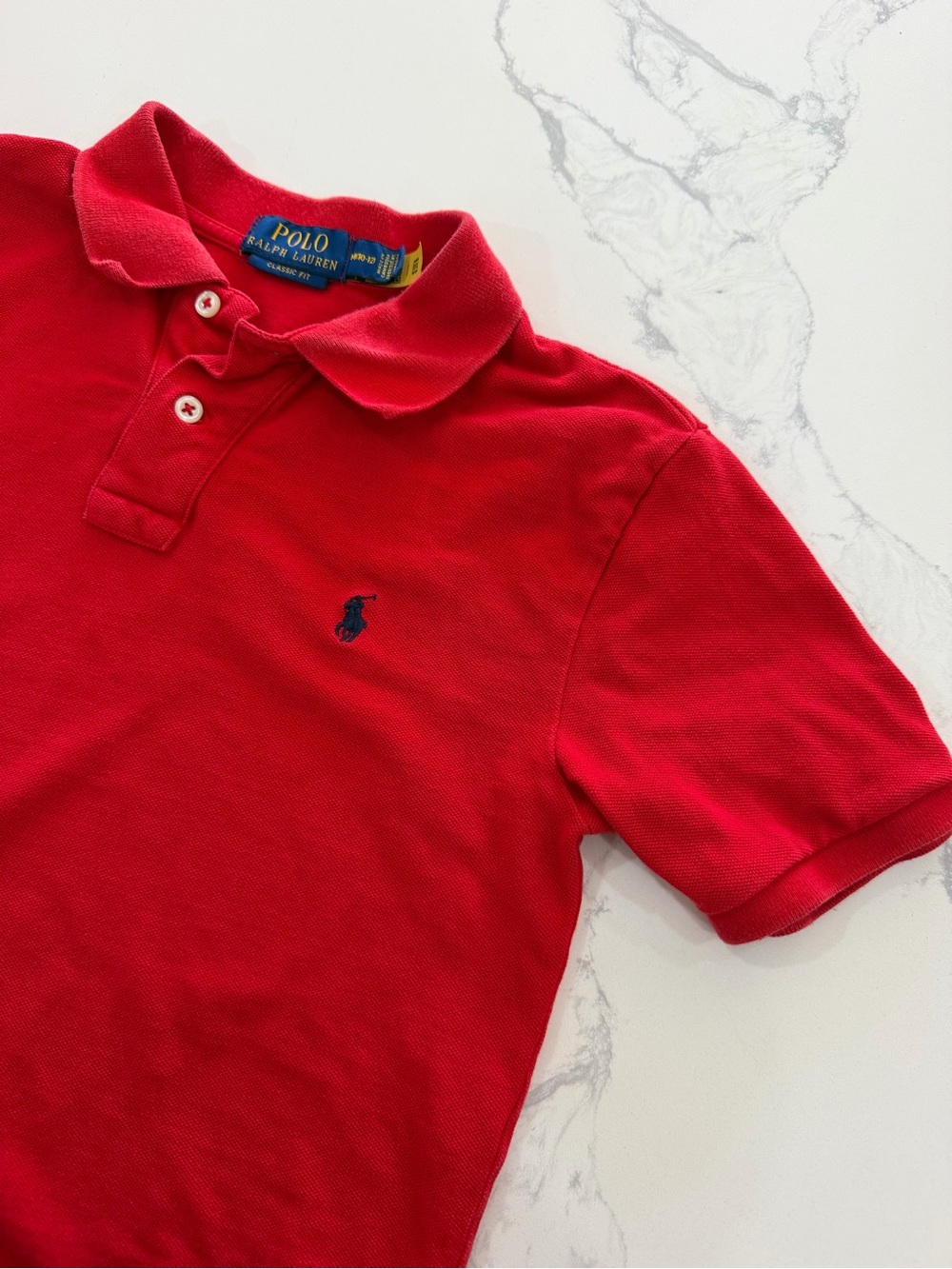 Polo Ralph Lauren Boys Polo Shirt Medium 10-12 Red Short Sleeve Classic Fit